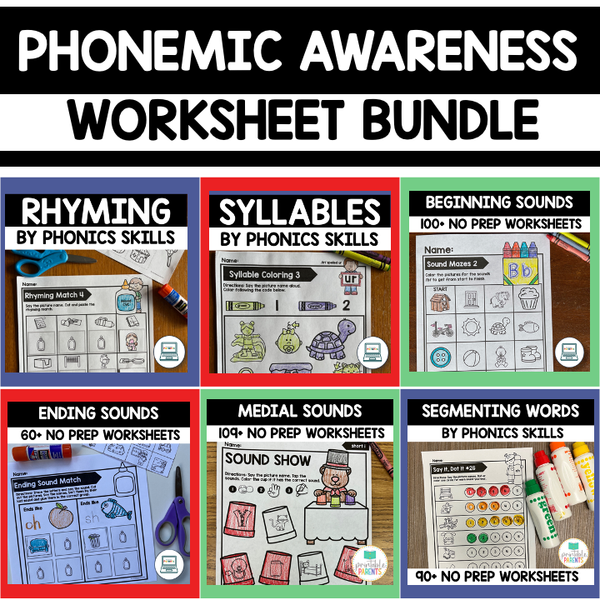 Phonemic Awareness Worksheet Bundle