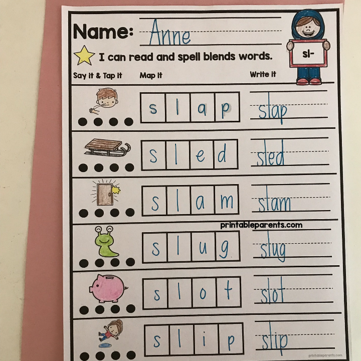 Blends Word Mapping Worksheets - Beginning Blends and Ending Blends –  Printable Parents