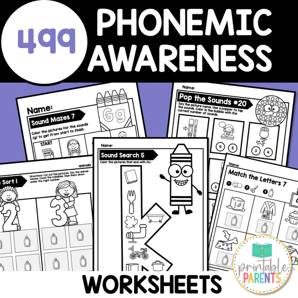 Phonemic Awareness Worksheet Bundle