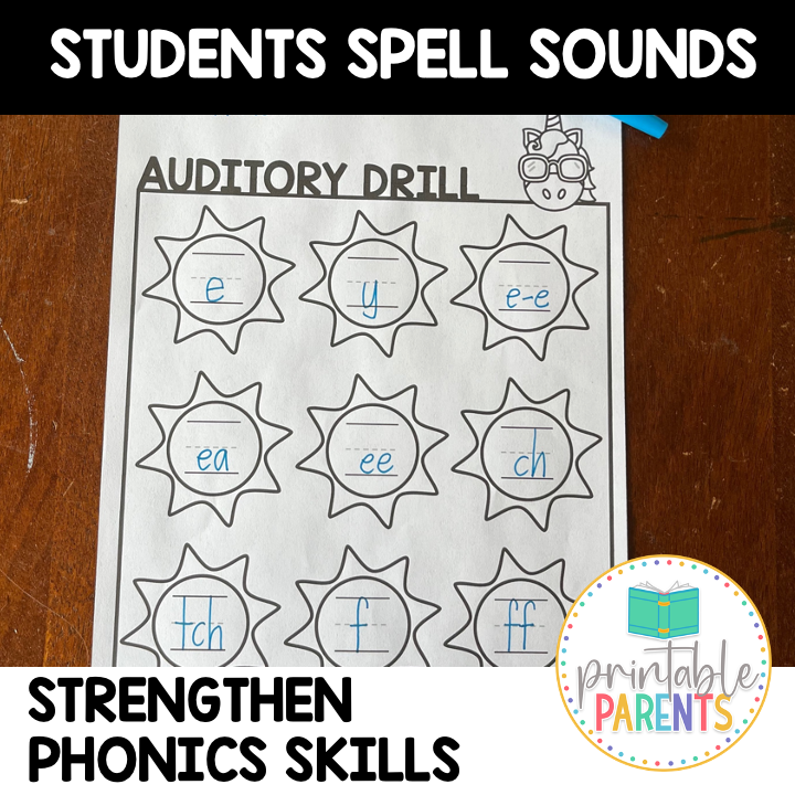 Auditory Drill Template – Printable Parents