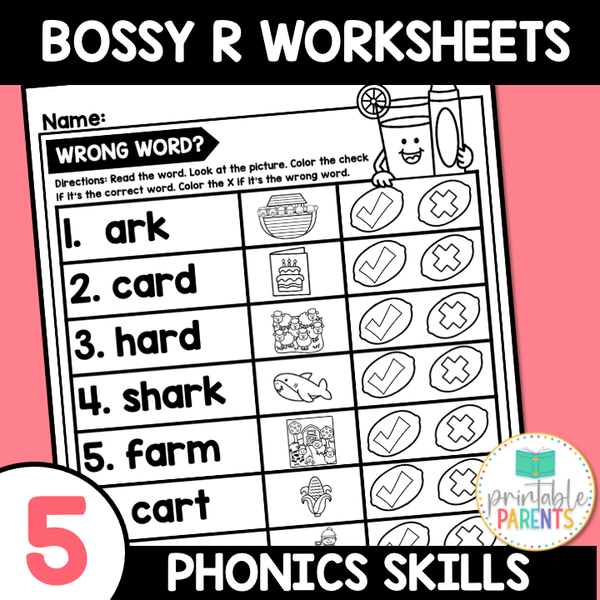 Bossy R Summer Phonics Worksheets – Printable Parents