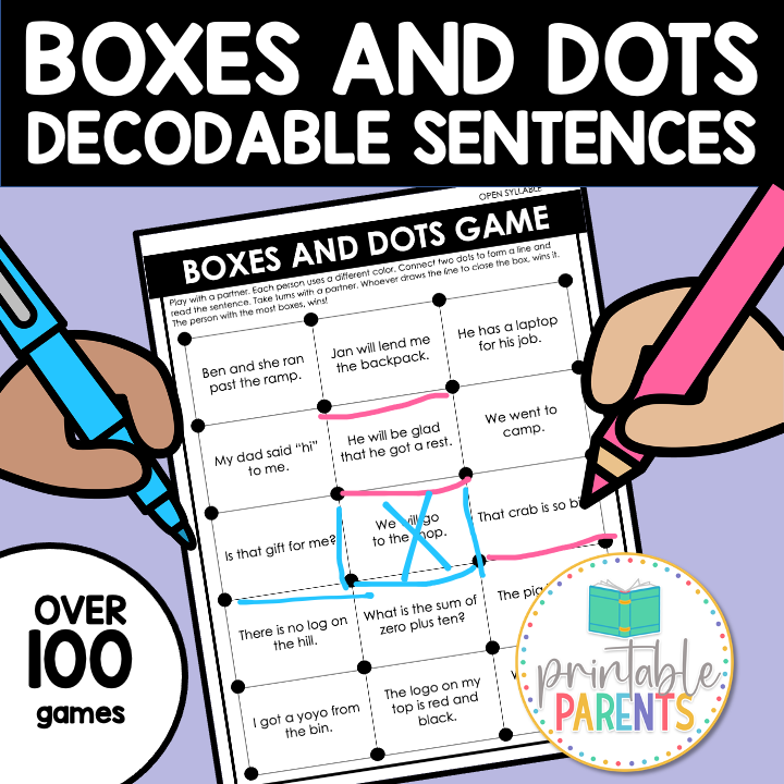 Sentence Boxes Decodable Sentence Games Mega Bundle – Printable Parents