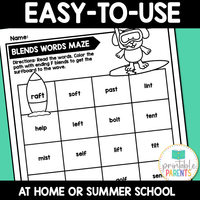 Consonant Blends Summer Review Worksheets