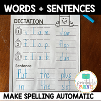 Spelling Dictation Worksheets