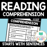 Sentence Comprehension Worksheets