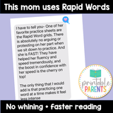 Rapid Words Fluency Grids for Kids Who Sound Out Words