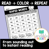 Rapid Words Fluency Grids for Kids Who Sound Out Words
