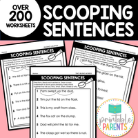 Scooping Sentences Worksheets