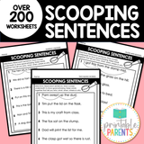 Scooping Sentences Worksheets