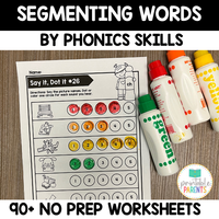 Segmenting Words Worksheets