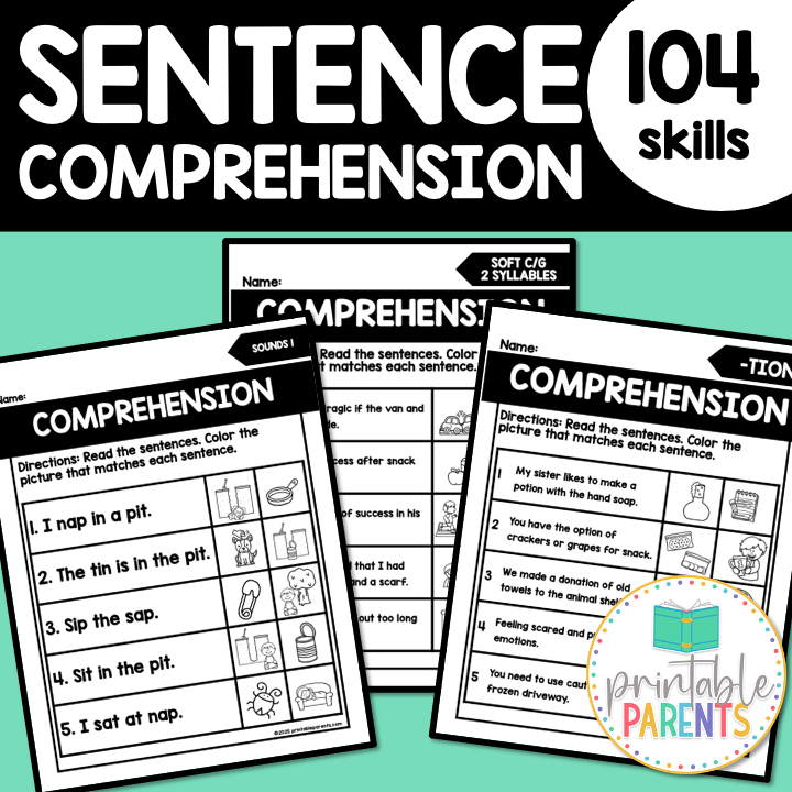Sentence Comprehension Worksheets – Printable Parents