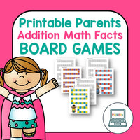 Addition Math Facts Board Games