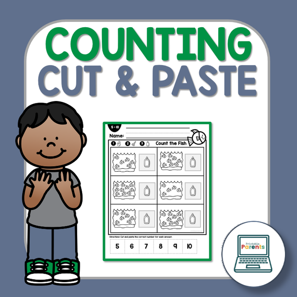 Counting Cut and Paste Worksheets - Numbers 0 to 30 – Printable Parents