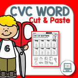 CVC Words Cut and Paste Worksheets