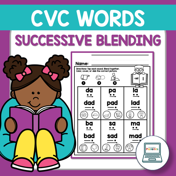 Successive Blending CVC Words Worksheets