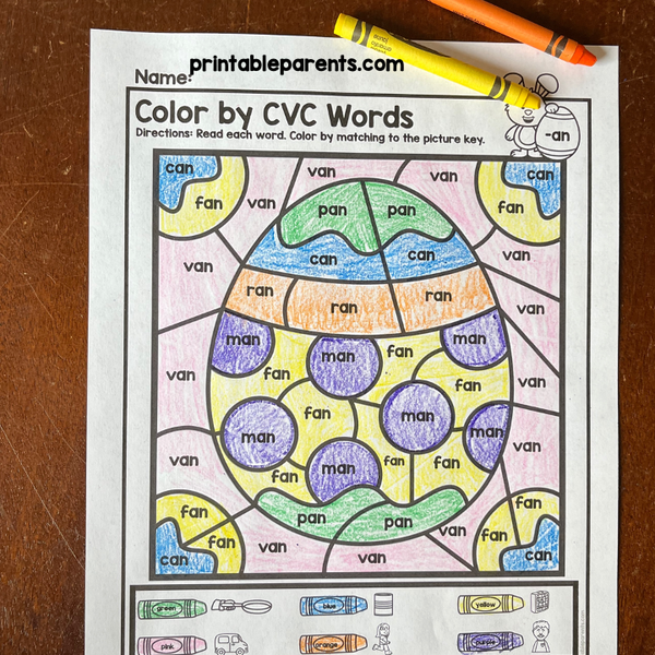 Cvc Colorful Objects CVC Color by Number Bundle – Printable Parents