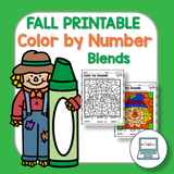 Fall Color by Blends Worksheets