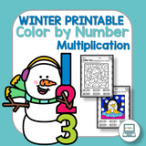 Multiplication Color by Number for Winter