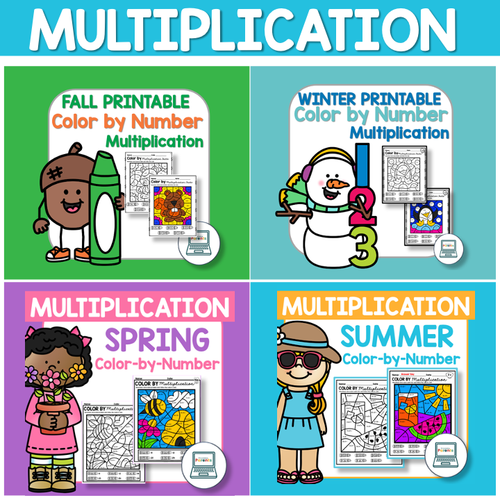 Color Multiply Math Multiplication Color By Number Bundle – Printable Parents