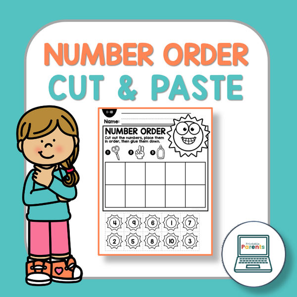 Number Order Cut and Paste Worksheets