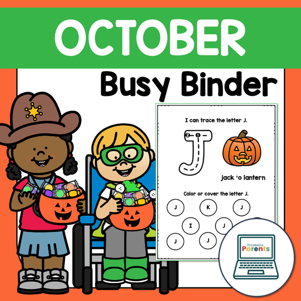 October Busy Binder for Preschoolers