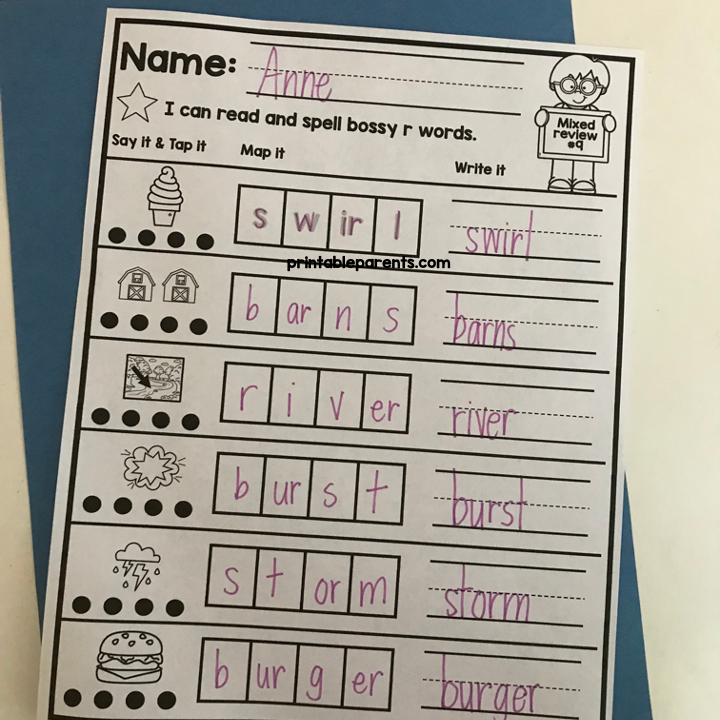 Word Mapping R Controlled R-Controlled Vowels Word Mapping Worksheets - Bossy R Worksheets ...
