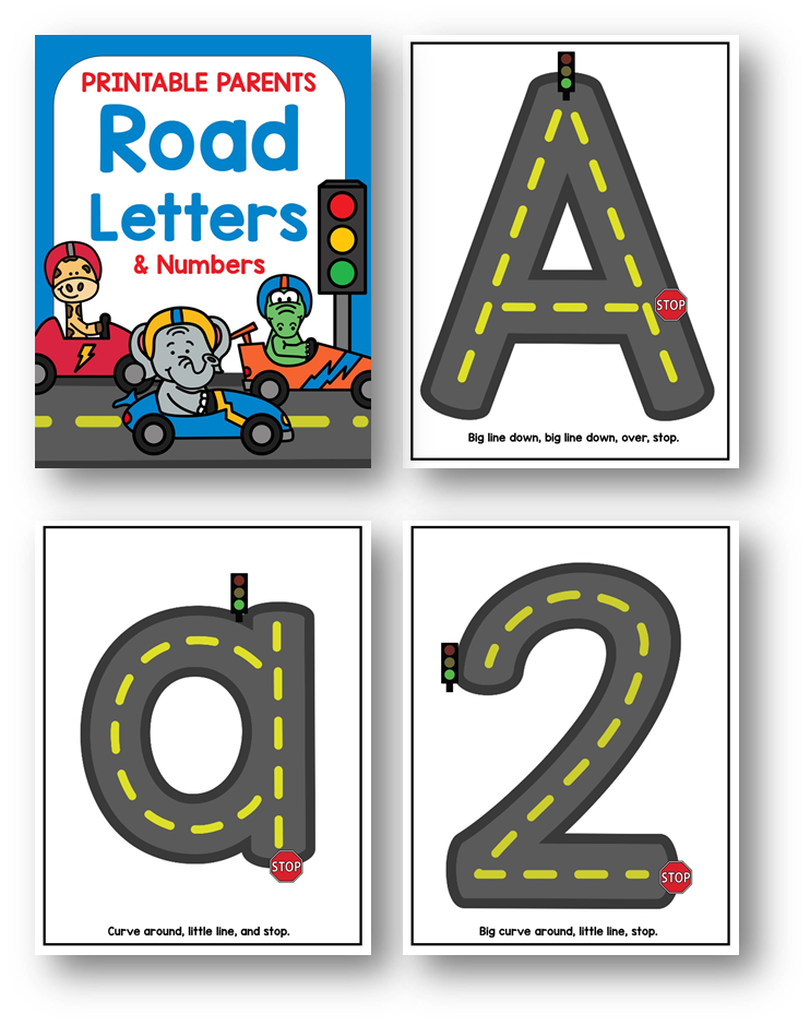 Road Letters and Numbers – Printable Parents