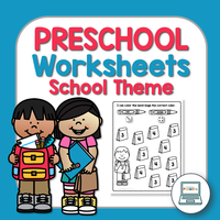 School-themed Preschool Worksheets