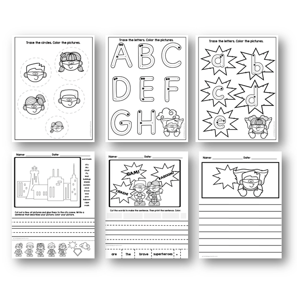 Superheroes Writing Pack – Printable Parents