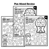 Multiplication Facts Spin and Solve Worksheets
