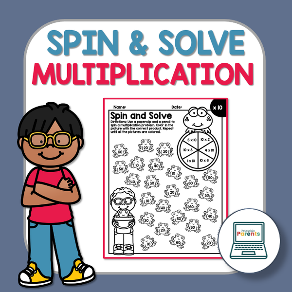 Multiplication Facts Spin and Solve Worksheets